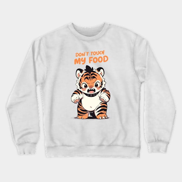 Don't Touch My Food! Tiger Cub. Pet Blanket Crewneck Sweatshirt by ImativaDesign